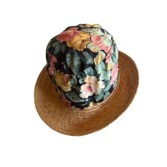 Betmar Vintage Floral Straw Hat One Size - Picture 2 of 7